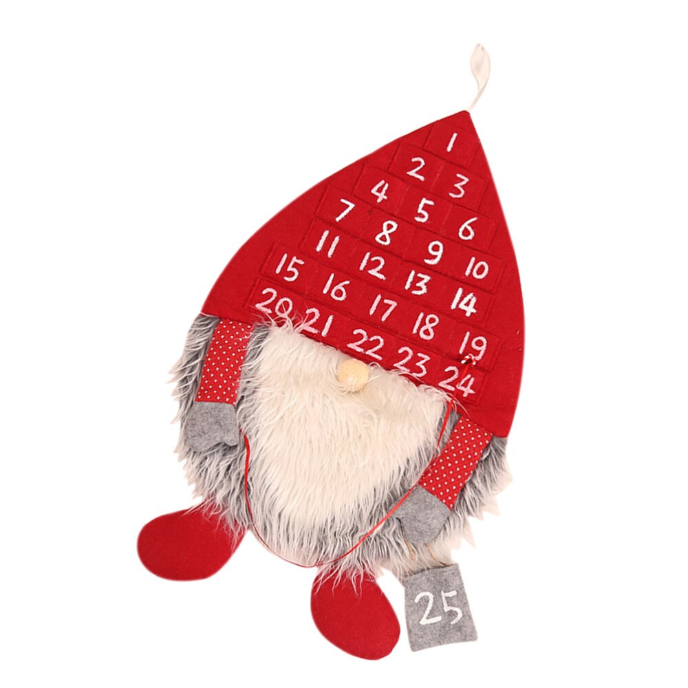 Jul svensk nisse adventskalender hængende jul rød hat svensk julemand nedtællingskalender til julepynt