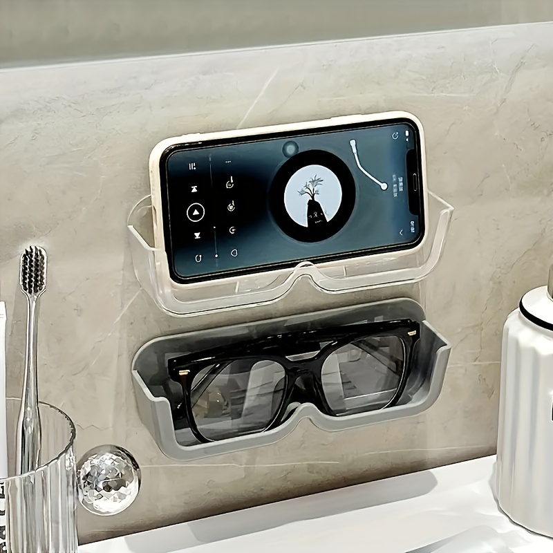 Eyeglasses Holder Stand, Sunglasses Storage Organizer, Wall Mounted Glasses Display Case with Adhesive Sticker for Home Office