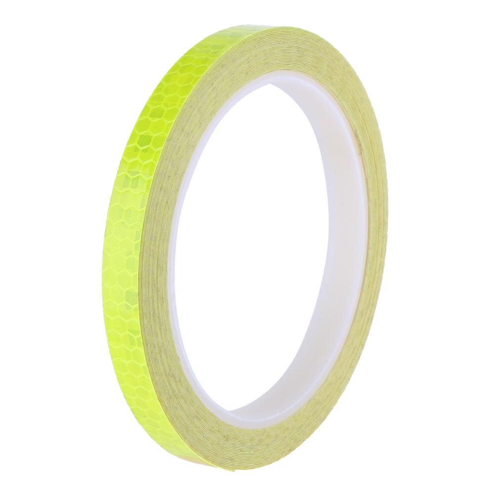 1Cm X 8M Fiets Stickers Reflecterende Tape Fluorescent Mtb Fiets Strips Fietsen Mtb Tape Voor Helm Motorfiets scooter: Yellow
