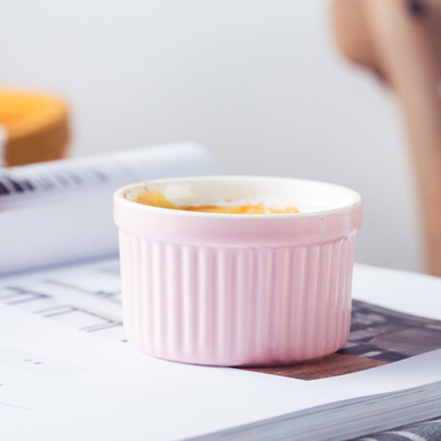 Muzity keramiske souffle skåle 3 stk / sæt porcelæn bageskåle kage kopper dessert skål