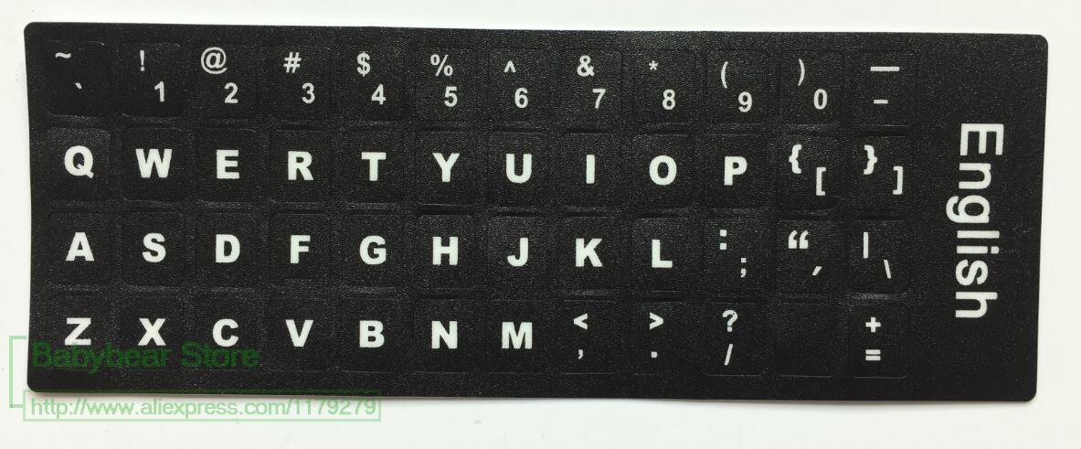 100 stk/parti engelsk tastatur klistremerke engelsk alfabet for bærbare stasjonære tastaturer klistremerker 10/12/13/14/15/17 tommer
