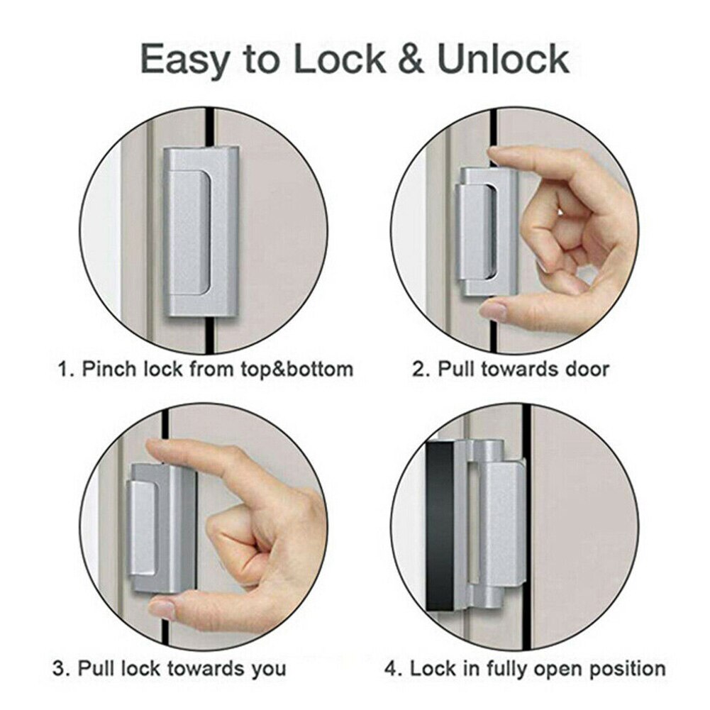 Aluminium Alloy U Door Reinforcement Lock Defender Security Door Stopper