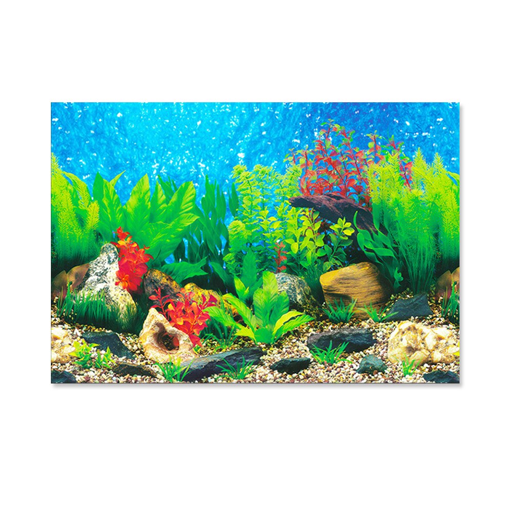 Aquarium Background Poster Aquarium Decoration Landscape Sticker Poster Fish Tank 3D Painting Sticker Aquarium Accessories: B / 60x102cm