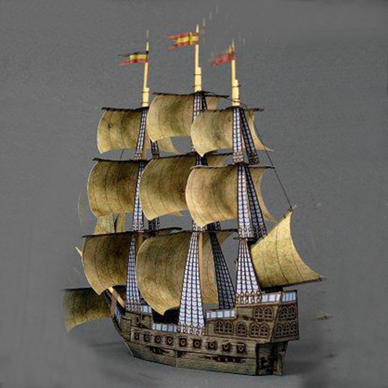 Papier Model Diy Oude Zeilboot Piratenschip