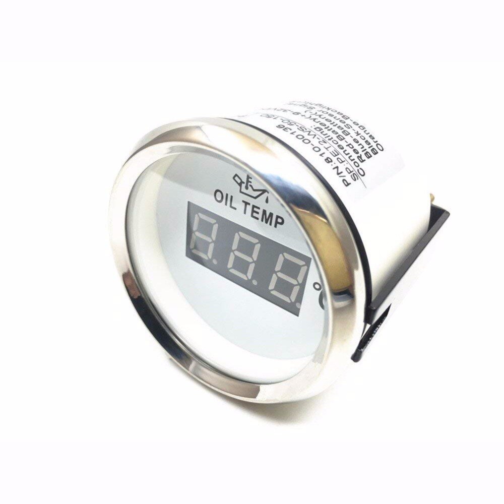 Medidor de temperatura de aceite Digital LCD Universal, 52mm, 50-150 ℃, para barco, camión, 12V, 24V, con retroiluminación roja