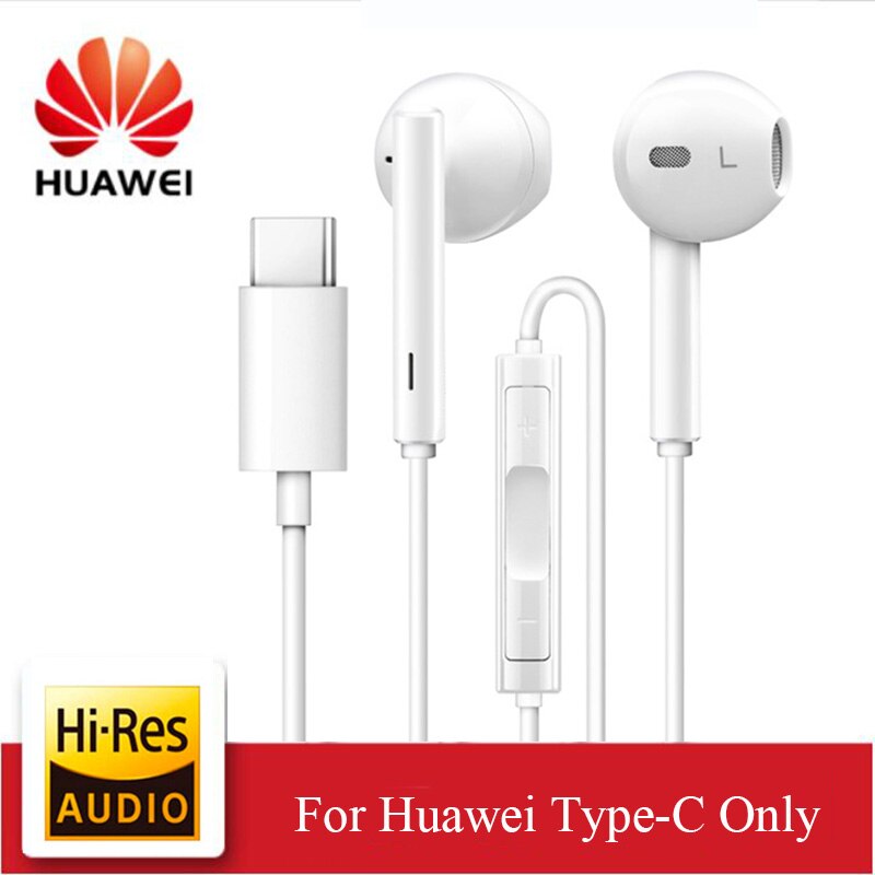 HUAWEI Original CM33-auriculares, intrauditivos USB tipo C con micrófono y volumen, HUAWEI Mate 10pro 20 X RS P20 Pro Note 10: Default Title