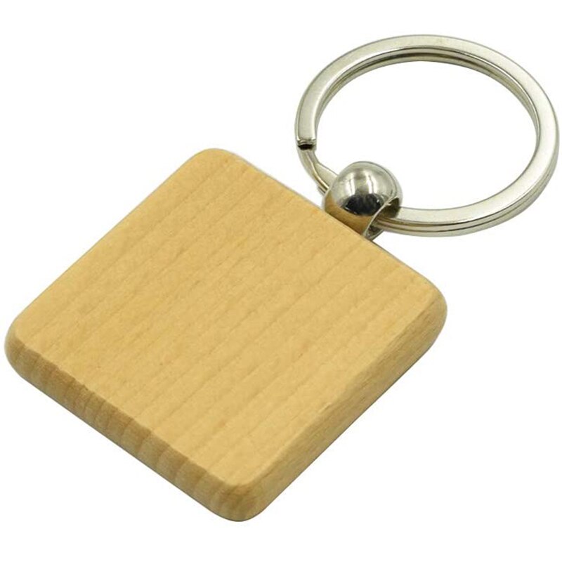 50 st tom tränyckelring fyrkantig snidad nyckelring tränyckelring 40 x 40 mm