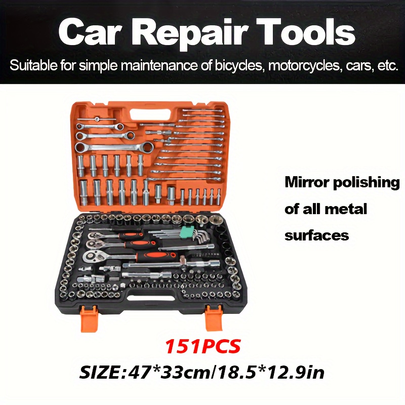 Kit de herramientas de reparación de automóviles de acero inoxidable para motocicletas todoterreno, accesorios completos de mantenimiento automotriz