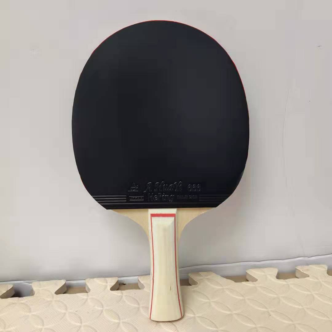 Handmade Adhesive Table Tennis Racket Industry Game Table Tennis Racket Single Rubber Table Tennis Racket: Black