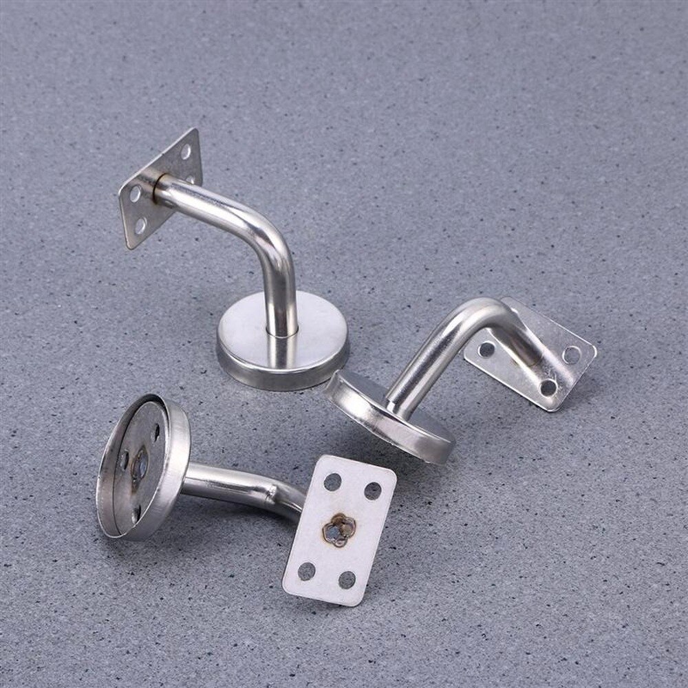3pcs Stainless Steel Solid Wall Bracket Pvc Handrail Fixing Bracket Elbow Against The Wall Stair Handrail Bracket Accessories