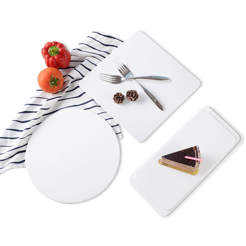 Keramisch bord ontbijtbord dinerbord voedselschaal bone china schalen snackschaal serveerbord puur wit kaasplank