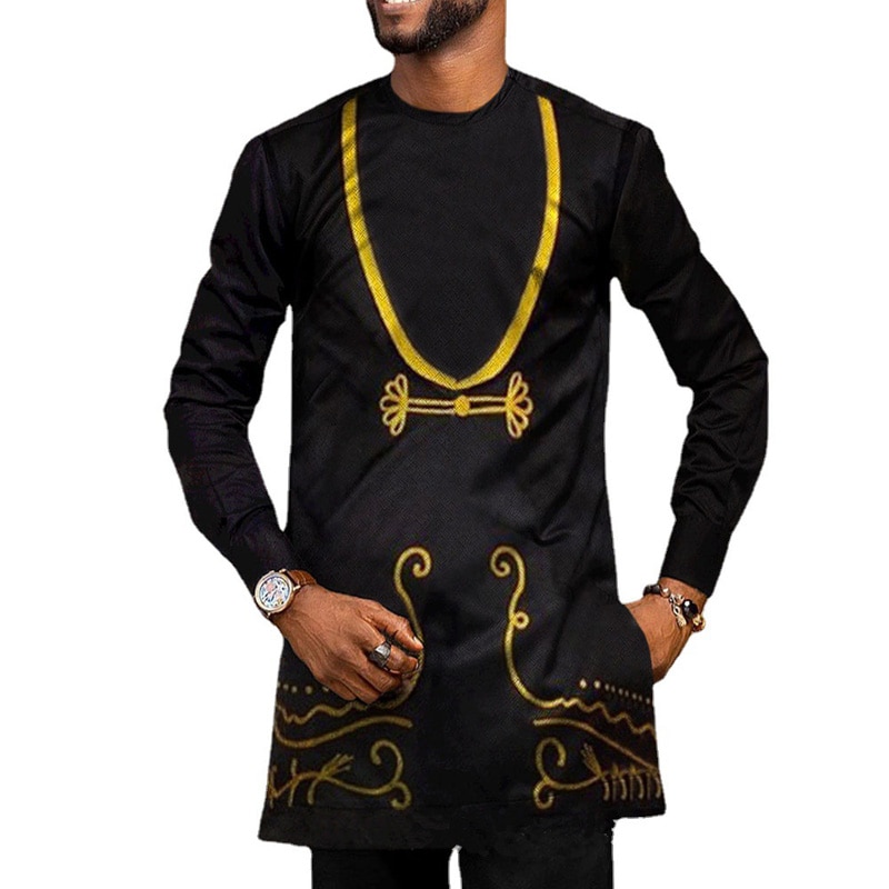 Dashiki túnica Africana de Hombre Ropa de África vestido de hip hop Camisas casual vestido africano ropa