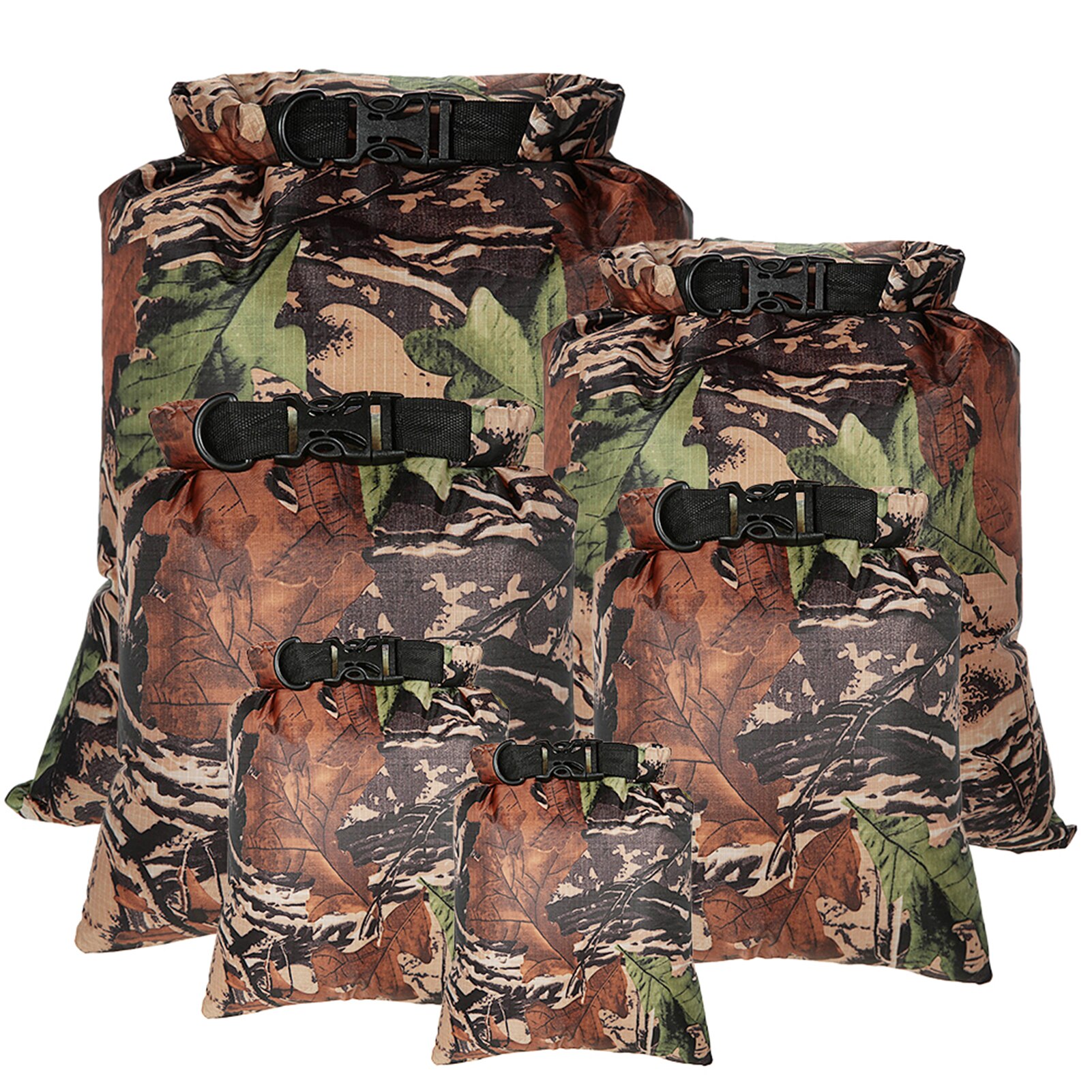 Bolsa impermeable para exteriores, saco seco para flotar en bote, Kayak flotante, playa, pesca, Kayak, accesorios, 6 uds.: Camouflage 2