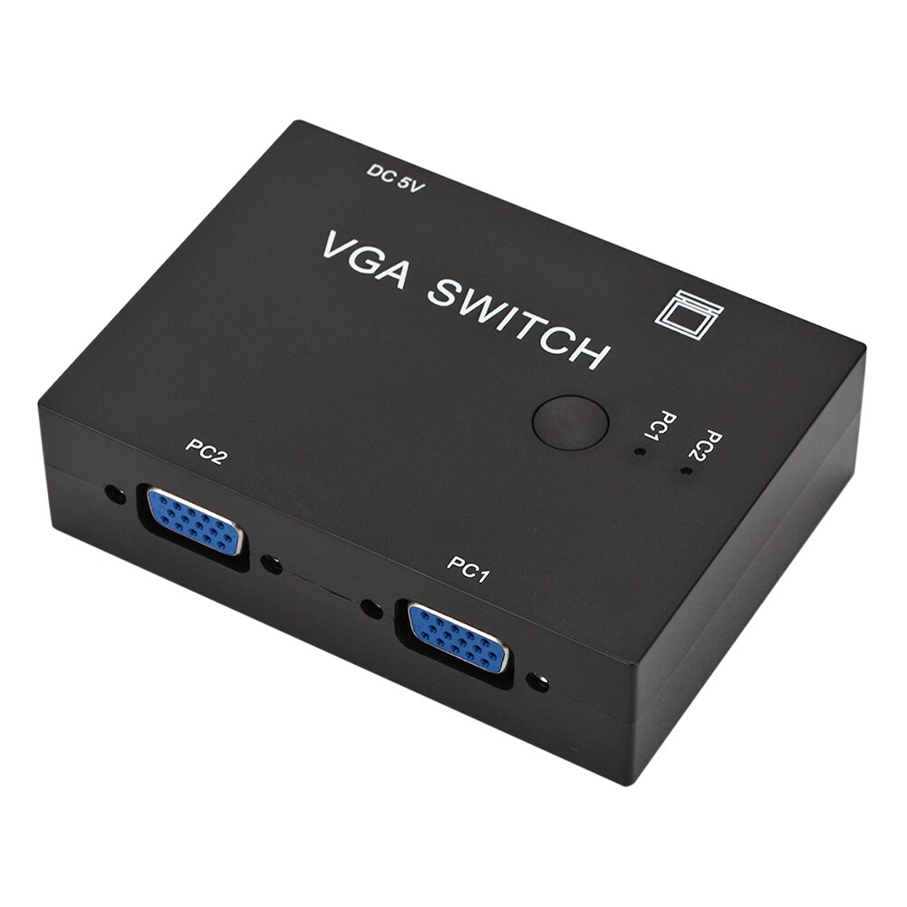 Set-top box vga switch 2 in 1 ut 2 port splitter tv projektor pc switchar dator för skolan kontor prydnader