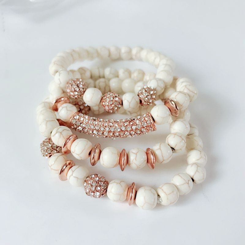 Neue Weiß Marmor Natürliche Steine Gestreckt Armbinde