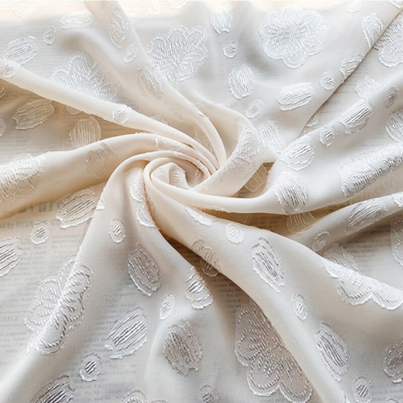 Tela de gasa elástica de cuatro lados para mujer, tejido de flores de corte jacquard DIY, de Hanfu, novedad