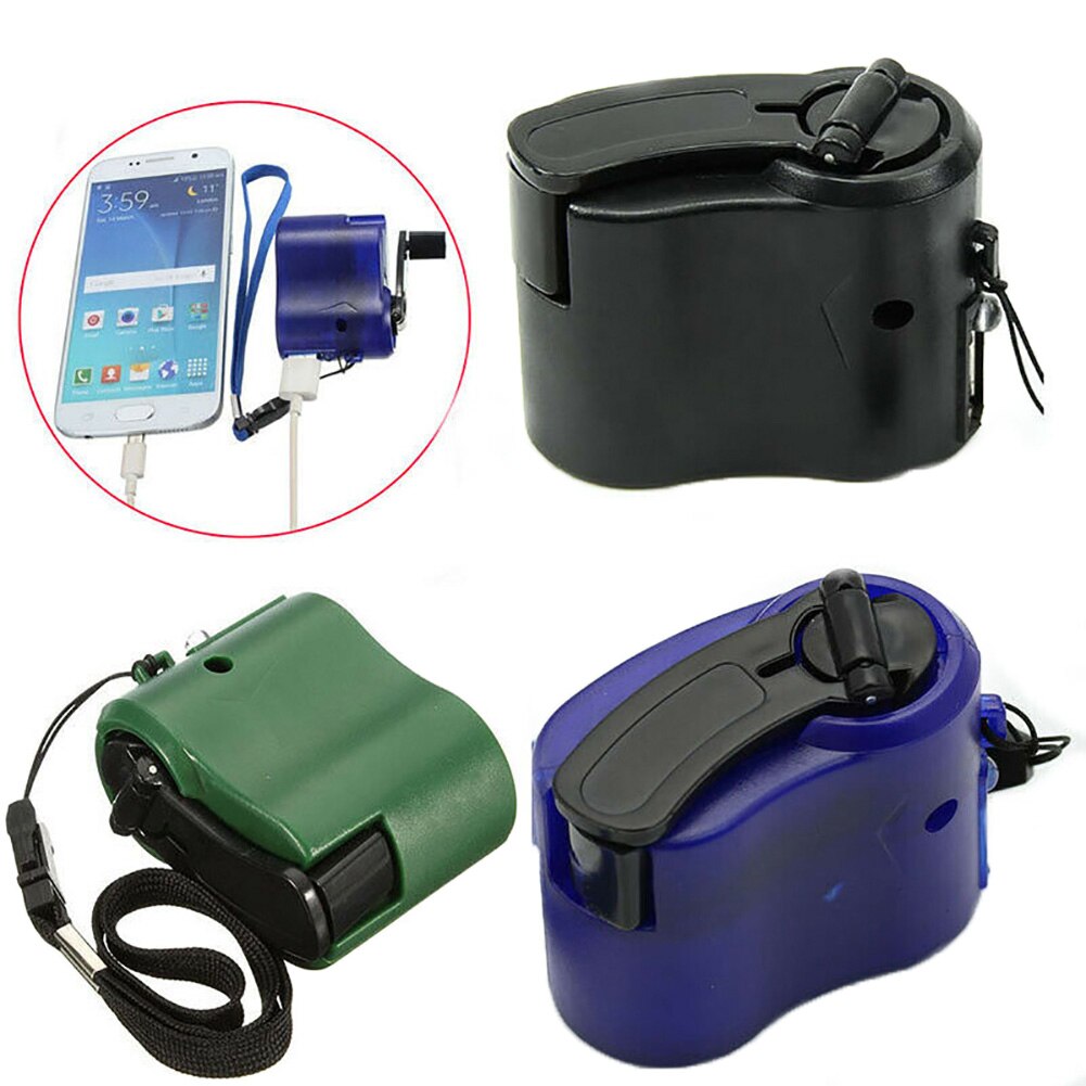 Cargador de teléfono Manual con manivela USB, generador de emergencia portátil para exteriores, senderismo, Camping, salida USB