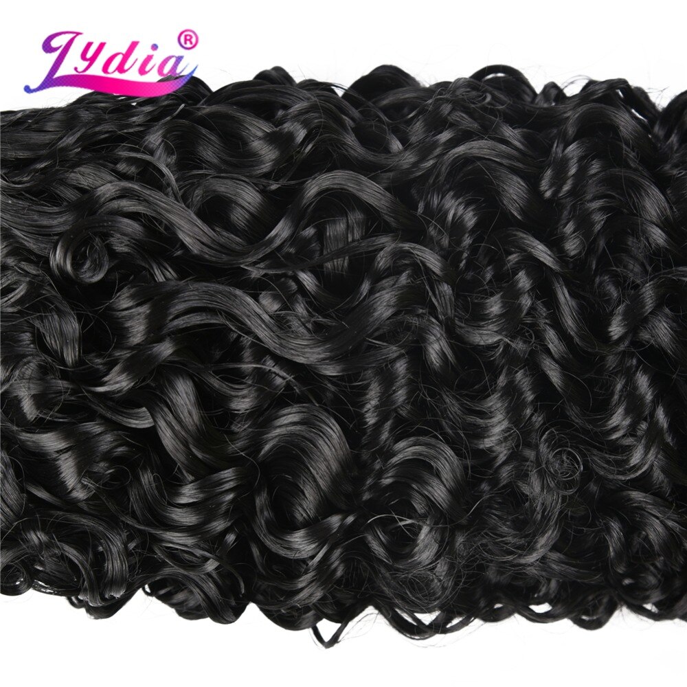 Lydia Synthetic Water Wave Hair Bundles 10 Inch 100g/Bundle Natural Black Pure Color Weave 3 Bundles/Pack Double Weft
