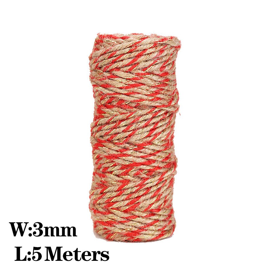 5Meter Natuurlijke Jute Lint Ambachten Touw String DIY Bruiloft Jute Koord Touw Vintage Jute Wrap Naaien Party Woonaccessoires