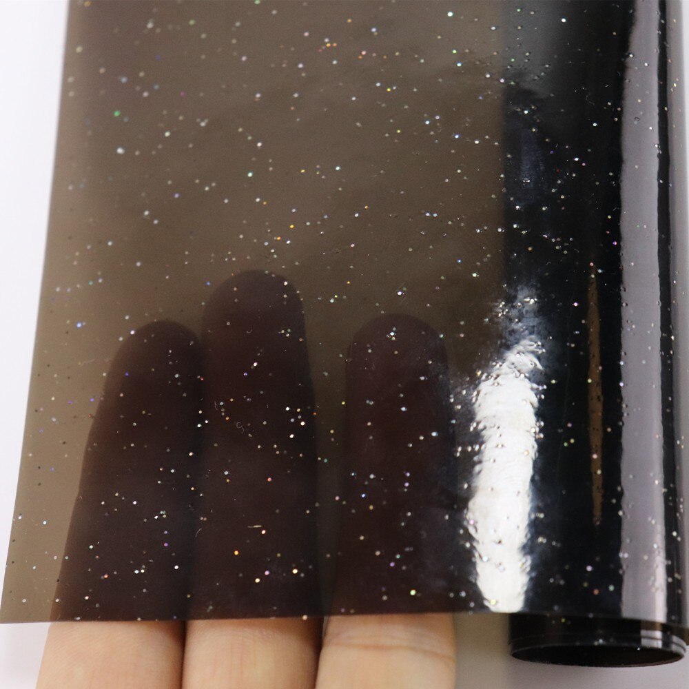 30x120cm rollen transparent Mit funkeln Pulver PVC Gelee Vinyl Stoff Leder Für HandbBages BöGen Hause Dekoration DIY: 13