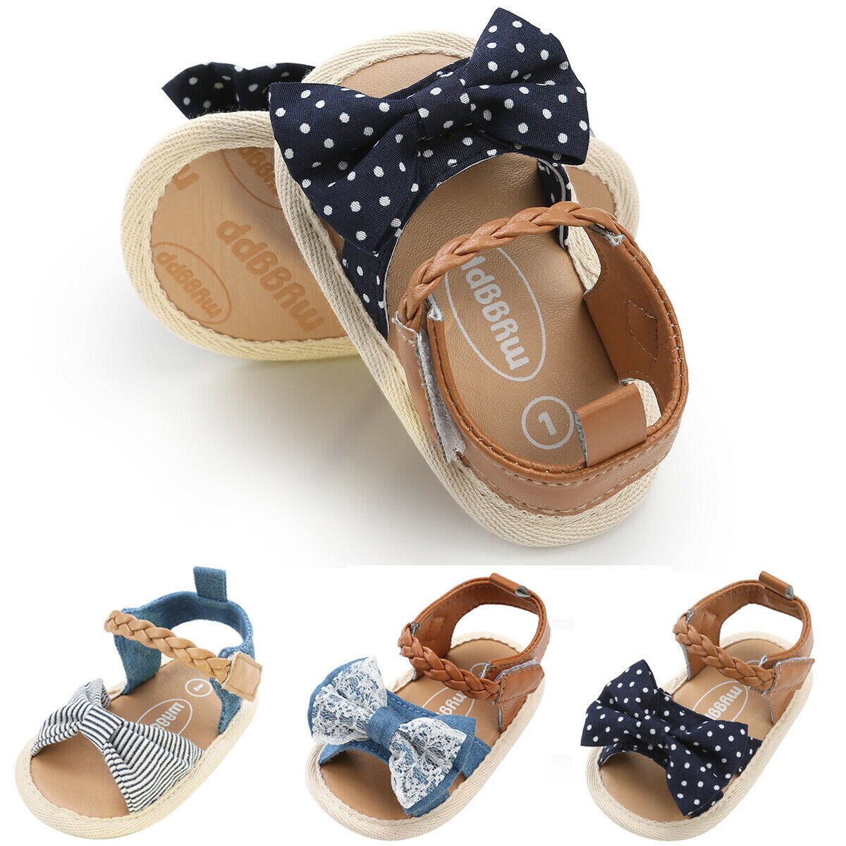 Newest Summer Kids Shoes Denim Sweet Children Sandals For Girls Toddler Baby Breathable Hoolow Out Bow Shoes