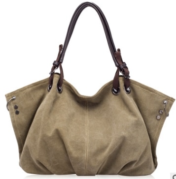 neue frauen Tasche Lässig Tasche Große Kapazität Handtasche Schulter Bote Tasche Viele Farben BD866: Kakifarbig