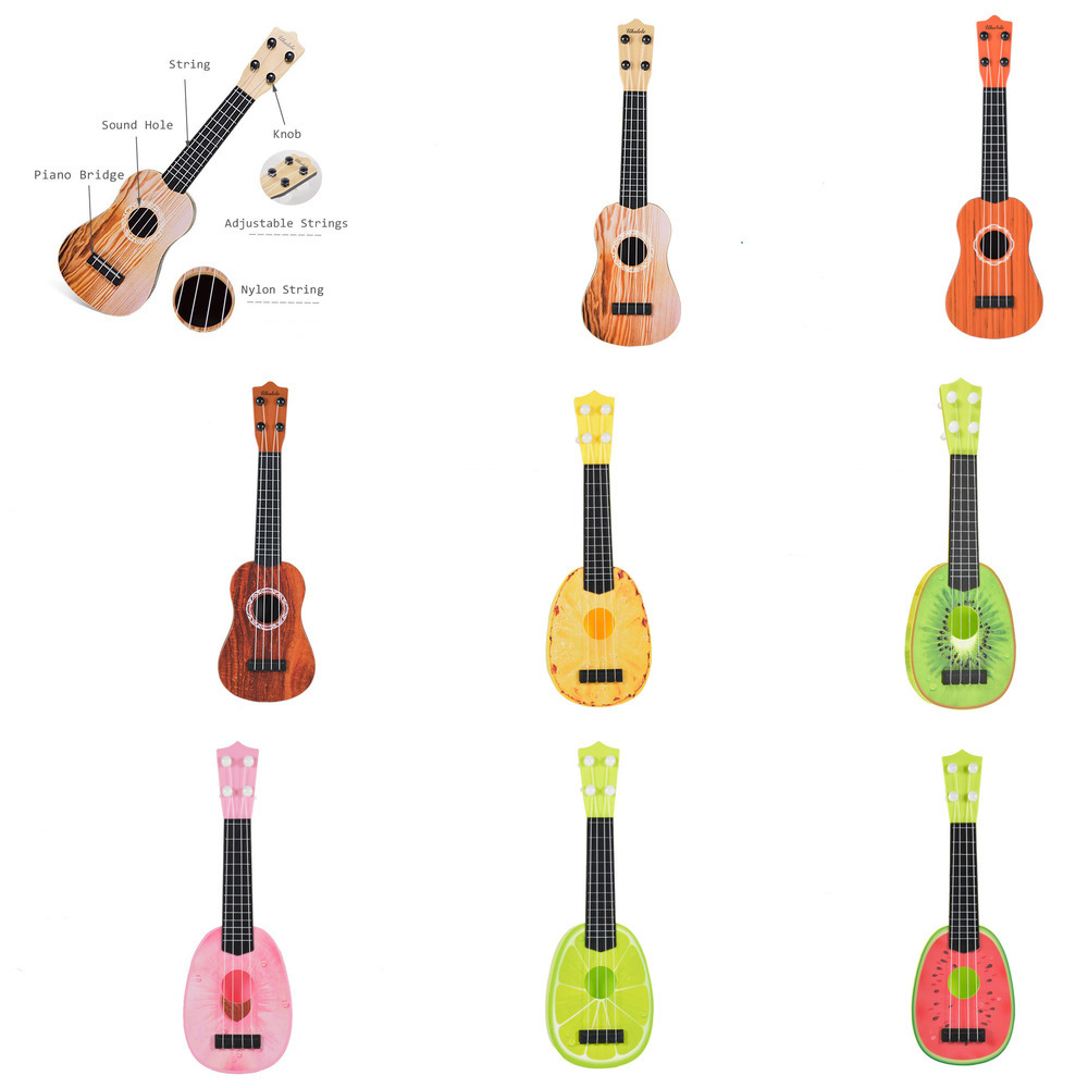 freundlicher Gitarre Simulation Ukulele FrüHenne Bildung ABS Kunststoff obst aufbringen Kind Spielzeug Für Anfänger Musical Instrument