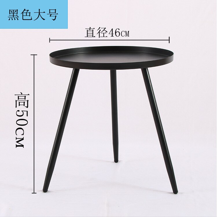 Small Coffee Table Modern Minimalist Sofa Living Room Side Balcony Coffee Table Bedside Triangle Small Round Table Table Coffee: Black Large