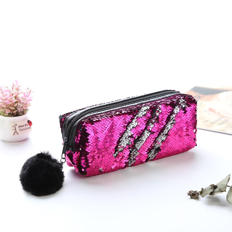 Estuche de lápices de lentejuelas Reversible para niñas y niños, material escolar súper grande, papelería escolar, , caja de lápices estuche
