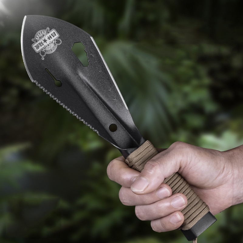 QIK pelle outils de jardin en acier inoxydable avec couteau en dents de scie clé hexagonale règle multi-usages creuser manuel désherbeur outil agricole