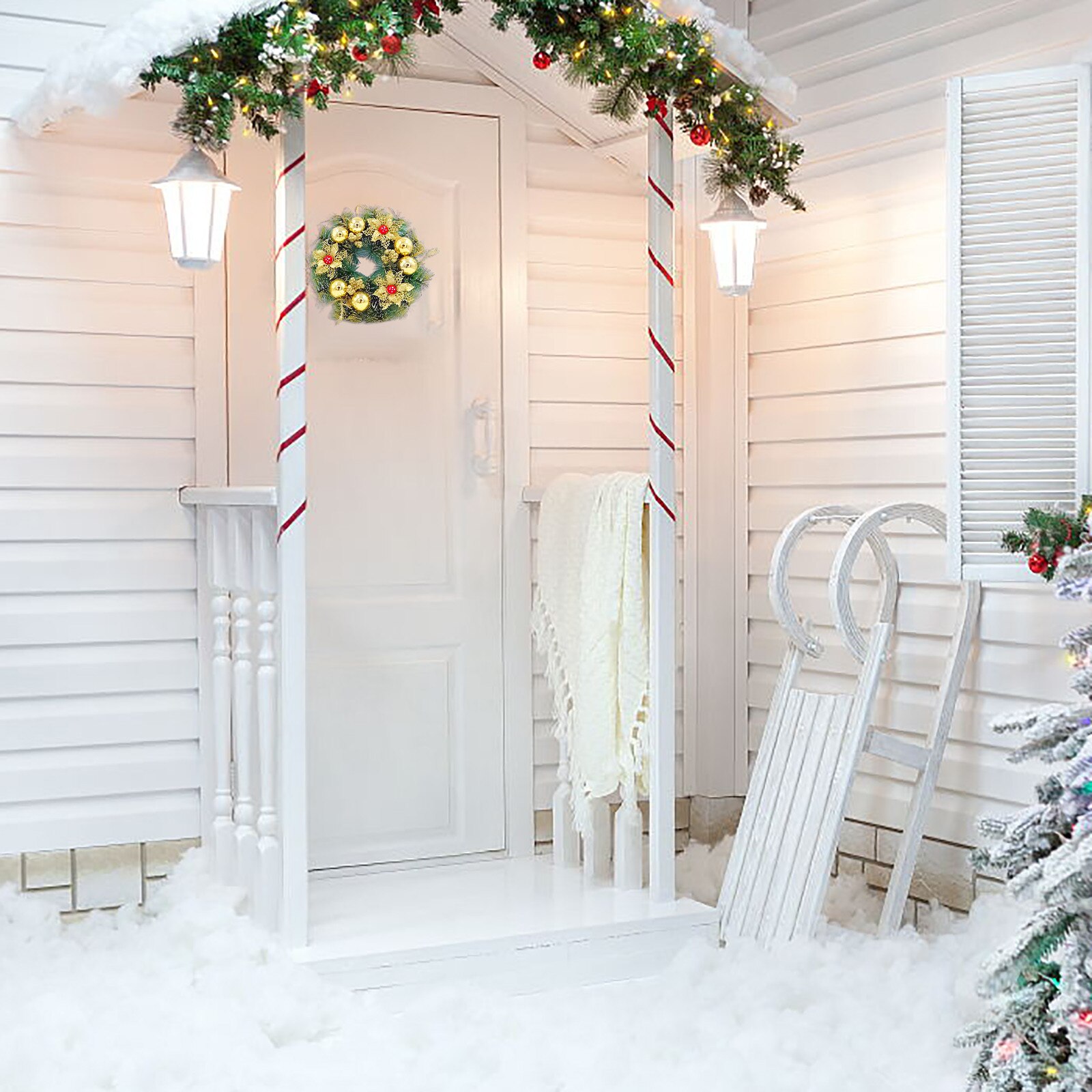 HappyMerry Christmas And Halloween Christmas Wreath 30cm Wreath Christmas Tree Decoration Christmas Decor Home Tools