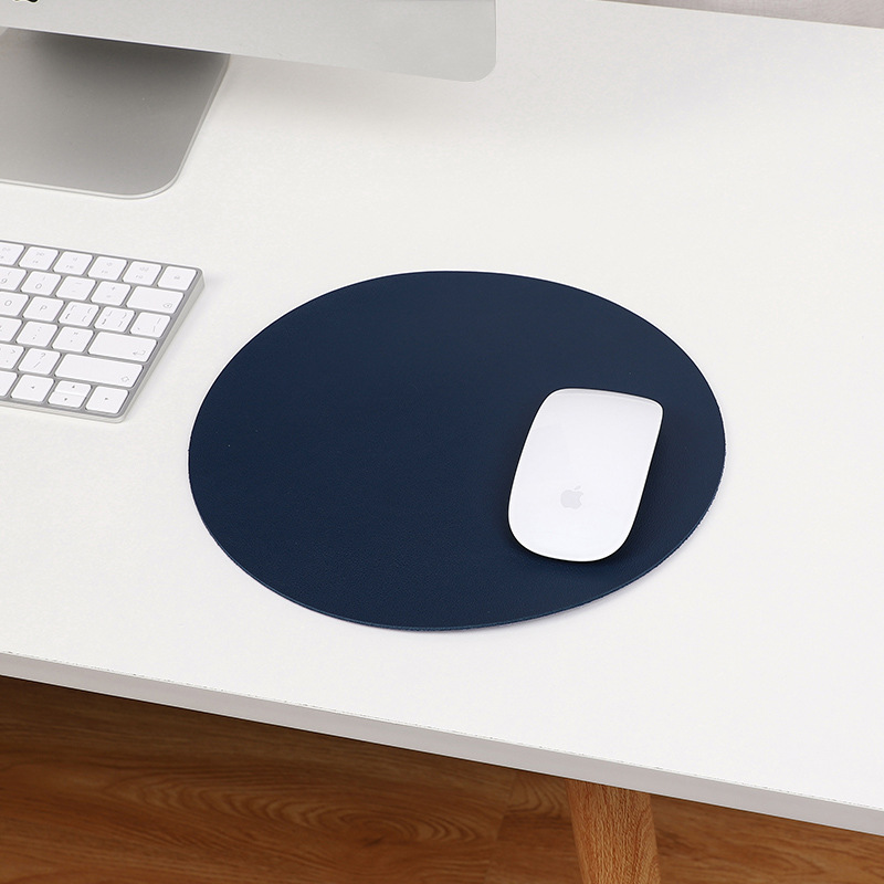 Round Mouse Pad Single-sided Solid Color Universal Non-slip Pad Mouse Pad Suitable for Laptop Office PU Gaming Mouse Pad