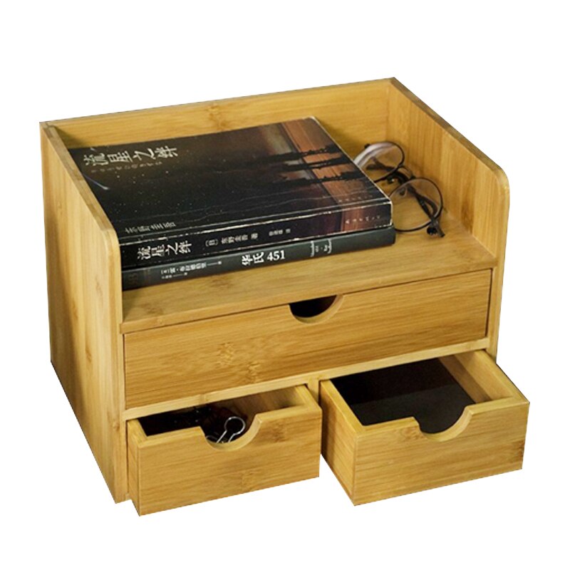 3 Drawer Woodn Document Tray Sundries Tray Wood Janpan Style High End Office Business Tray Office Holder with Drawer Organizer