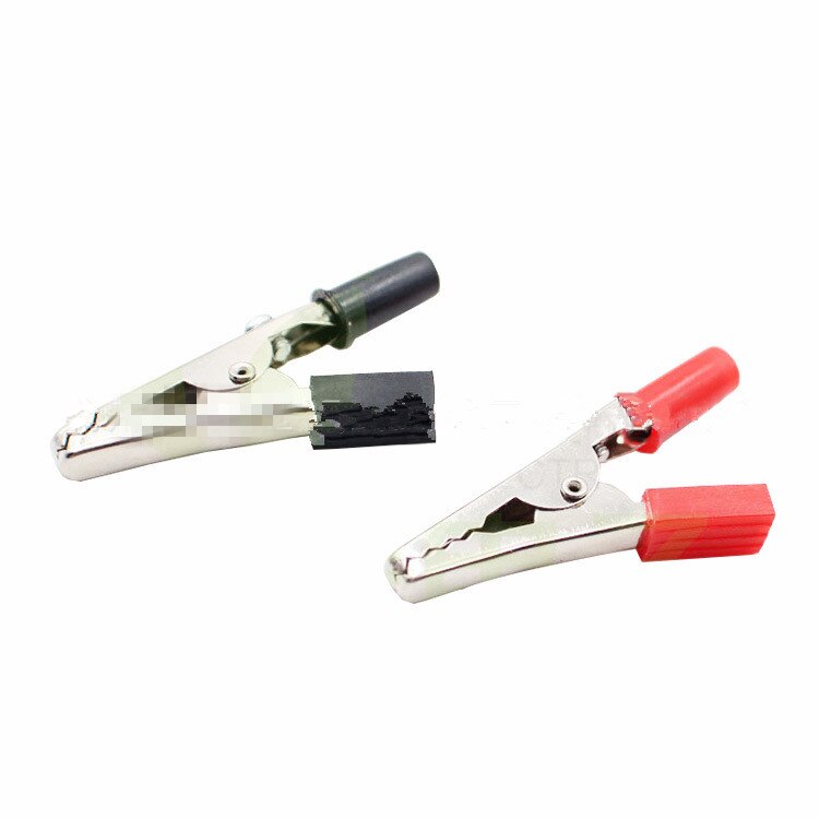 1/5PCS Spring clip 55mm Plastic Handle Test Probe Metal Alligator Clips 5A test clip battery clip: 5PCS