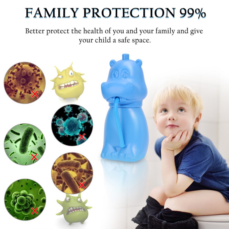 4 pz Ciotola Automatica Wc più pulito Carino a Forma di Ippopotamo Serbatoio di Pulizia Candeggina E Blu Bolla di Scarico Pulizia Igienica