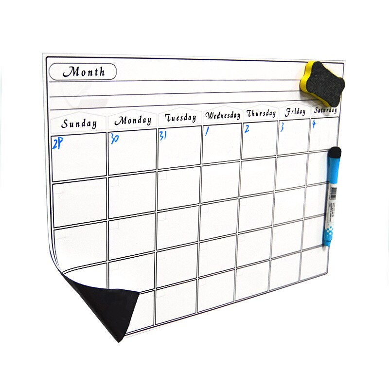 Magnetic Whiteboard Dry Erase Board Magnets Fridge Refrigerator To-Do List Monthly Daily Planner Organizer for Kitchen