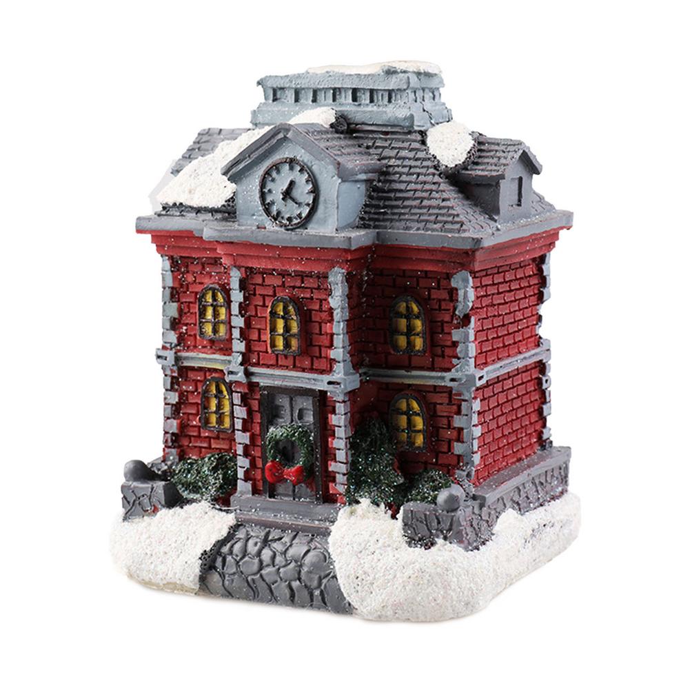 Christmas Decorations Lighthouse Christmas Scene Village Houses Town With Warm White Dream European Style Snow House Kids 1: 02