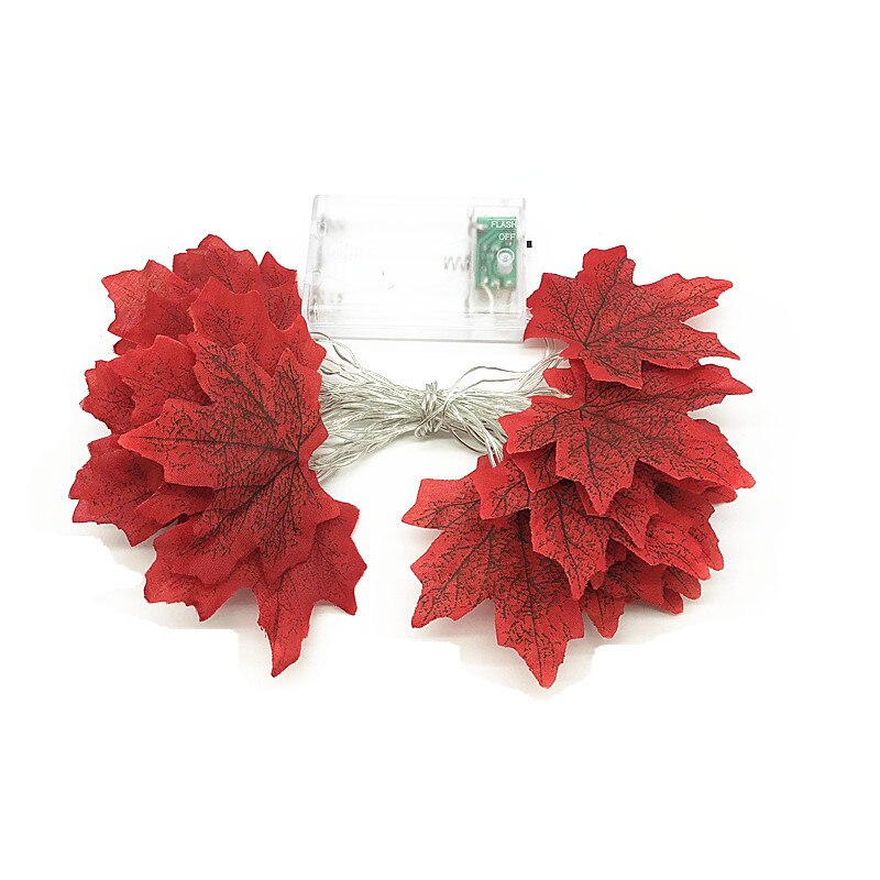 3M 20 Leds Fall Maple Leaf Garland LED Lights Autumn Leaves Lighted Battery Powered LED String Lights for Thanksgiving Christmas: A Stype / 1.5M  10LEDS