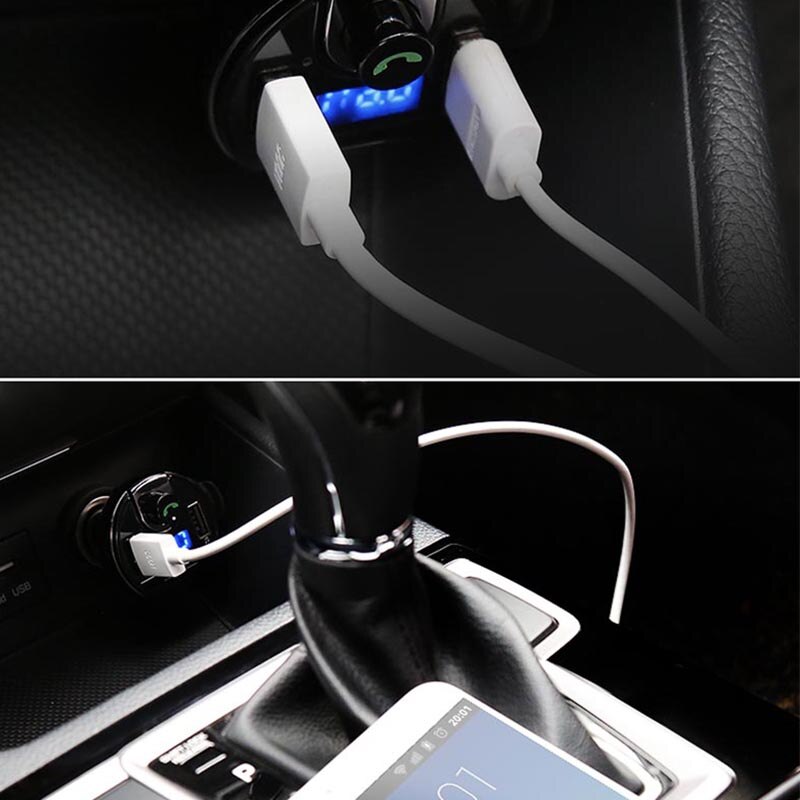 Auto MP3 Speler FM Modulator Zender Bluetooth Handsfree Call Dual USB Autolader Spanning Diagnostische Ondersteuning Tf-kaart Muziek
