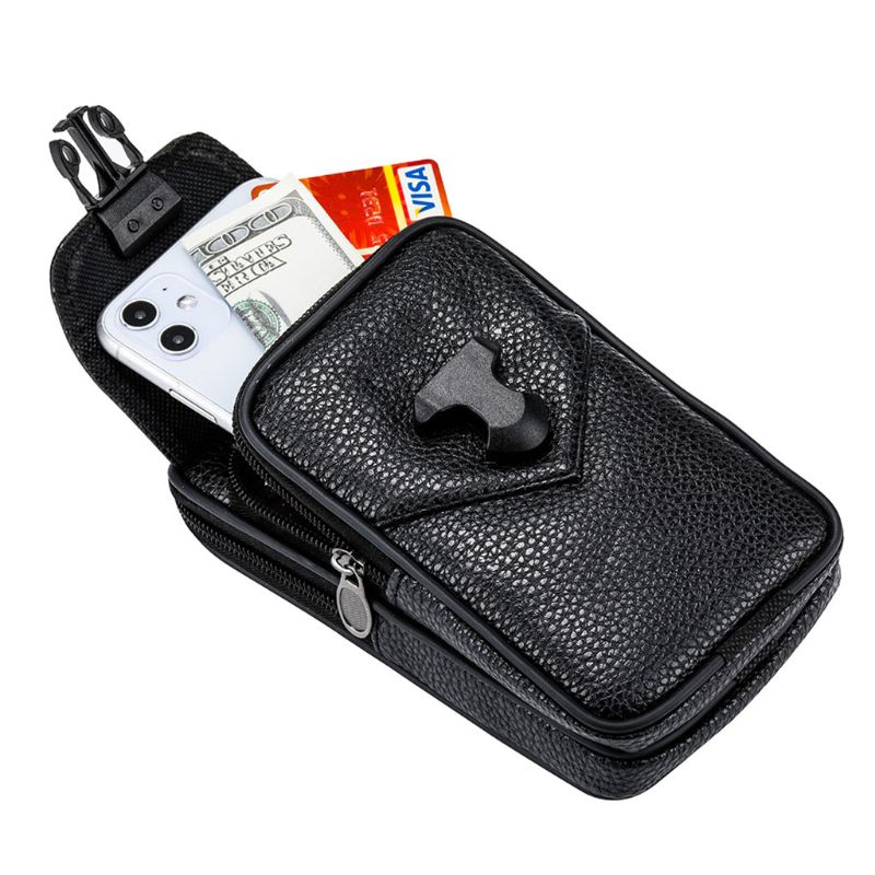 Jahrgang PU Leder Taille Tasche Gürtel Schleife Halfter Tragen Telefon Beutel Brieftasche fallen