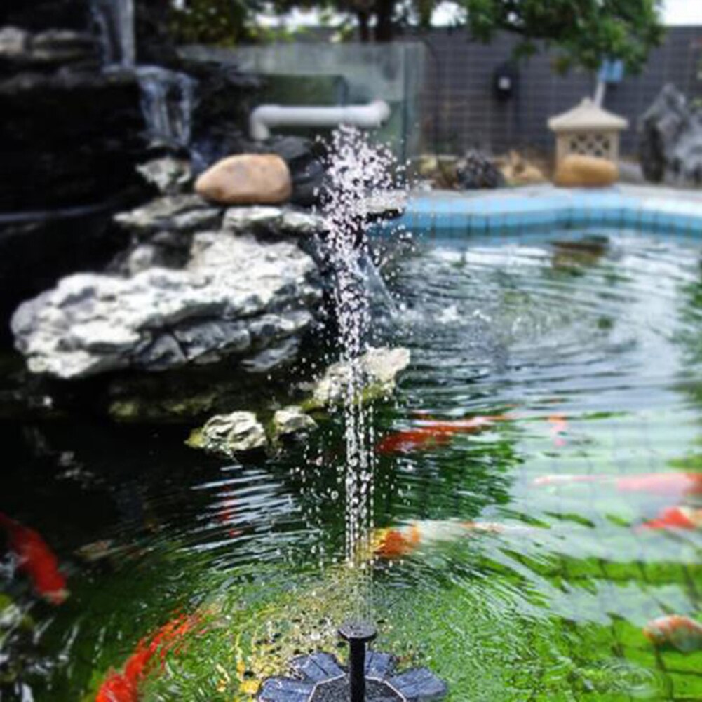 7 Nozzles Yard Water Pump Solar Panel Bird Bath Fountain Floating Flower Water Pump Garden Decor 8V 200mA