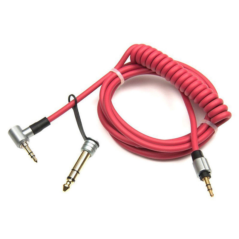 Cable de Audio estéreo de repuesto AUX para Dr Dre Solo/ Pro/ Mixr/ auriculares/estudio para adaptador de auriculares Beats: Rojo
