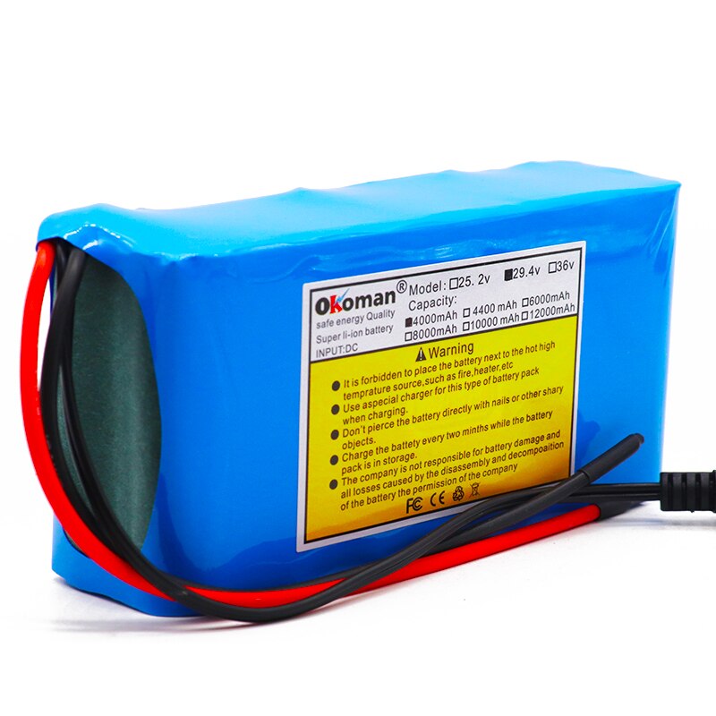 24V 4Ah 7S2P 18650 batterie li-ion batterie 29.4v 4000mAh vélo électrique cyclomoteur/électrique/lithium ion batterie + chargeur