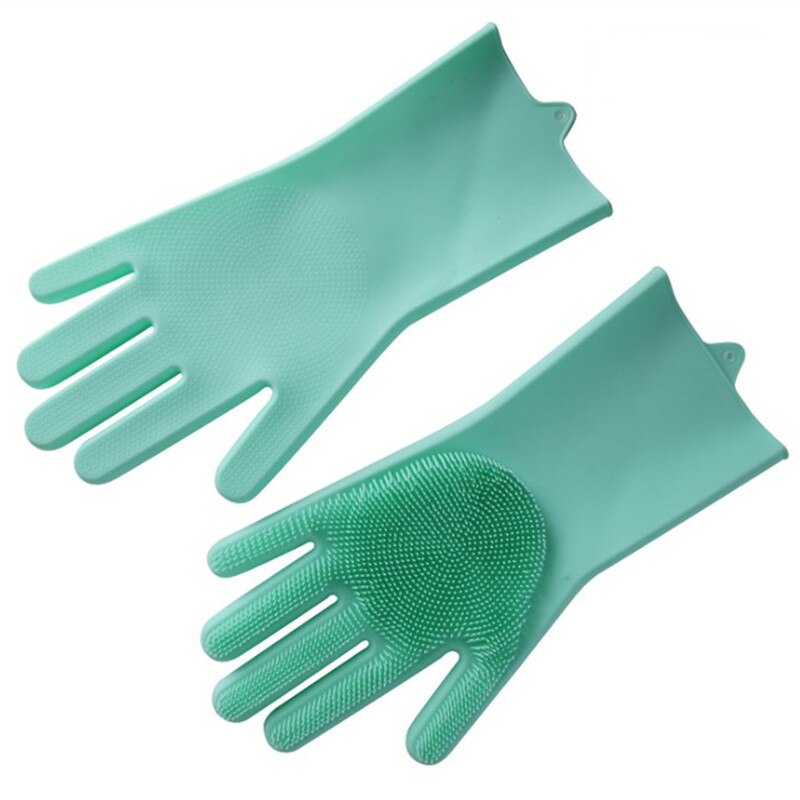 Gants en Silicone pour la cuisine, 1 paire de gants de nettoyage magiques pour la vaisselle et l'entretien de la maison: green