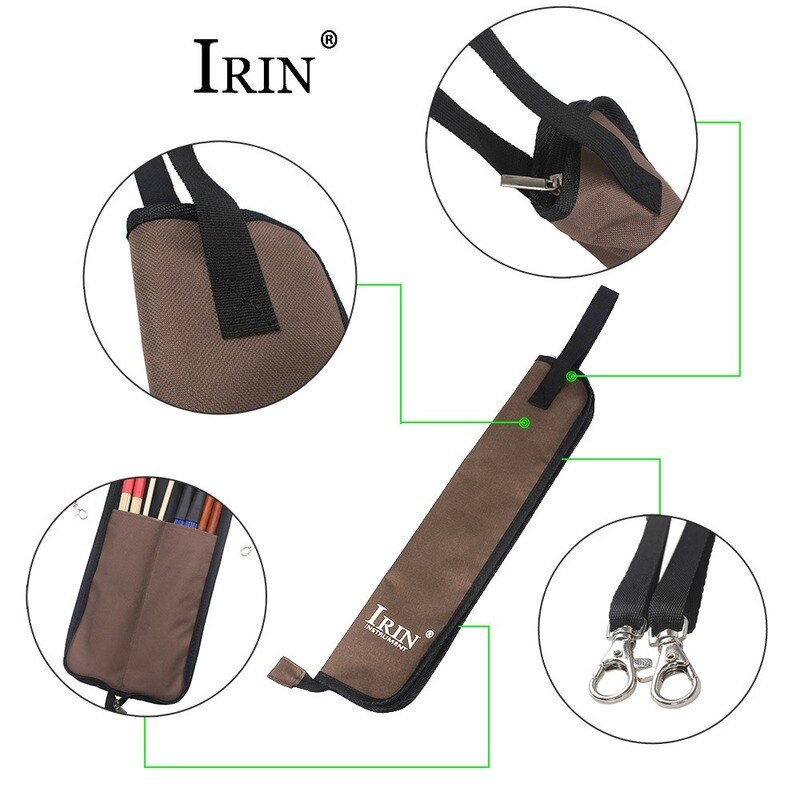 Irin Drum Stok Gig Bag Waterdichte Oxford Doek Drumsticks Case Houder Met Handige Riem Percussie-instrumenten Onderdelen Accessoires