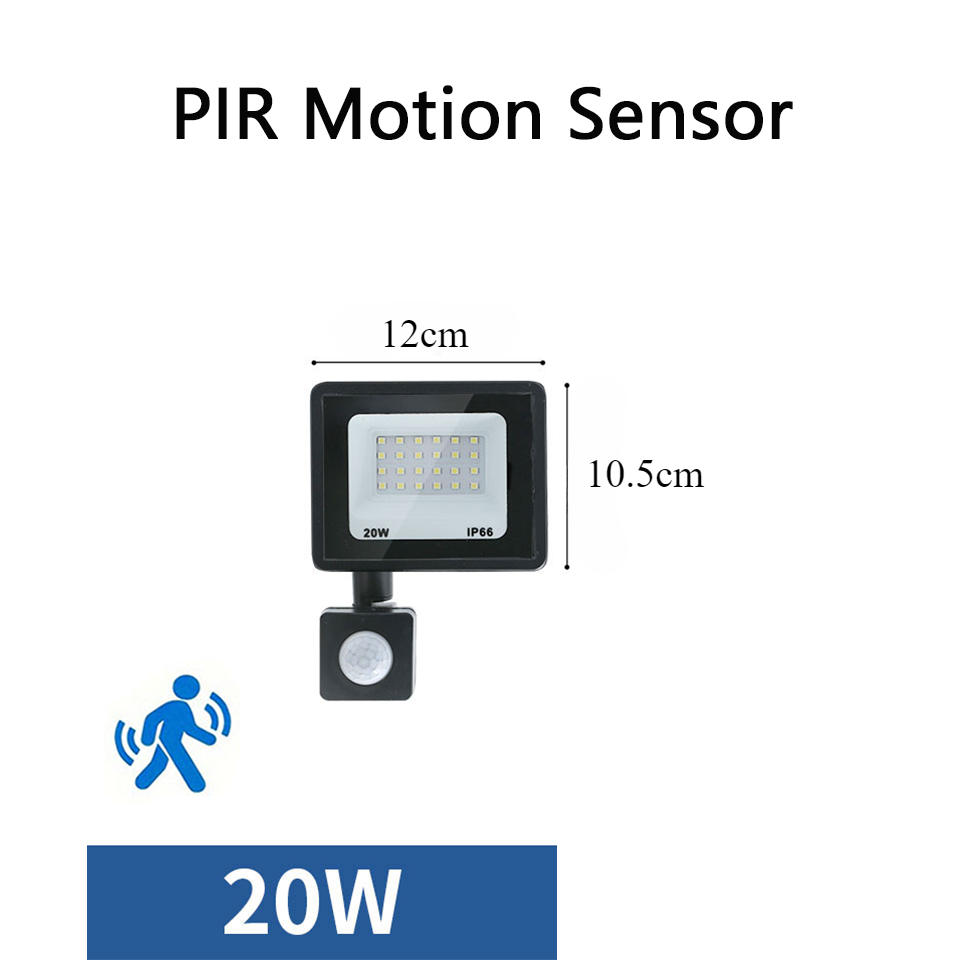 LED PIR Motion Sensor Floodlight Wall Light White LED Light Waterproof 100W 50W 30W 20W 10W LED Spotlight Outdoor For Garden: Beige / changeable / 2700-9999K