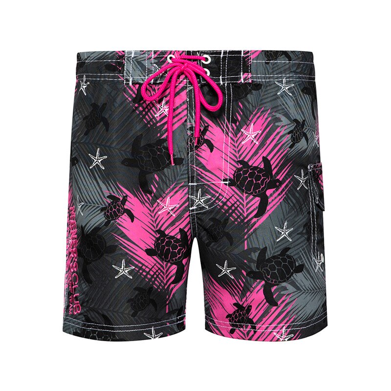 Løse strandshorts menn sommer dyreprint tynn hurtigtørkende snøringe elastisk herreshorts badebukser streetwear xxl: Rp153j svarte / Europeisk størrelse xxl
