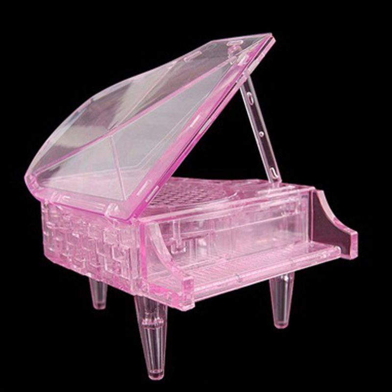 3d krystal klaverpuslespil med lys / musik hjemmebordsdekoration voksne børns intellektive læringslegetøj: Pk -1