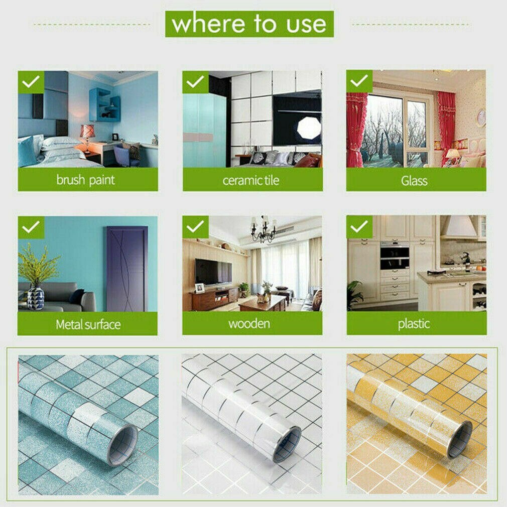 Removable Wall Stickers Kitchen Bathroom Oil-Proof Waterproof Mural Art Vinyl 3D Mosaic Tile Home Room Decal Decoration