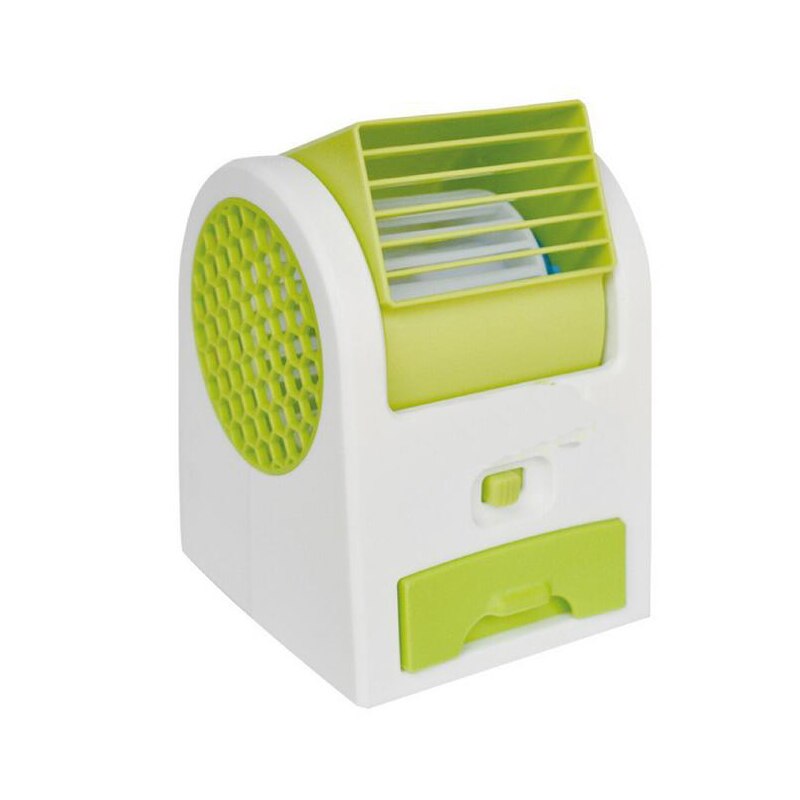 Mini Dual-port Air-conditioning Fragrance Fan USB Battery Dual-use Perfume Seat Fan Summer Home Essentials: Light Green